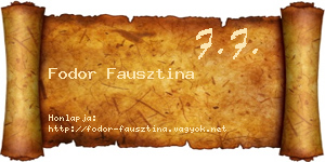 Fodor Fausztina névjegykártya